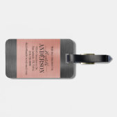 ブラッエレガントシュ金属スクリプトモノグラム荷物タグ ラゲッジタグ (裏面横)