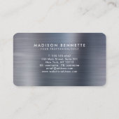 ブラッエレガントシュ金属灰色の書道スクリプト 名刺 (裏面)