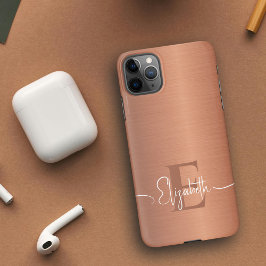 ブラッエレガントシュ銅金属高級モノグラムの品 iPhone 11Pro MAXケース