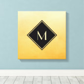 ブラッエレガントシュ黄色の金ゴールドモノグラム キャンバスプリント (インサイチュ (ウッドフロア))