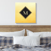 ブラッエレガントシュ黄色の金ゴールドモノグラム キャンバスプリント (インサイチュ (寝室))