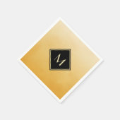 ブラッエレガントシュ黄色の金ゴールドモノグラム スタンダードカクテルナプキン (角)