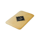 ブラッエレガントシュ黄色の金ゴールドモノグラム バスマット (アングル)