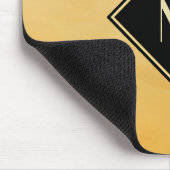 ブラッエレガントシュ黄色の金ゴールドモノグラム マウスパッド (コーナー)