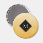 ブラッエレガントシュ黄色の金ゴールドモノグラム マグネット (正面/裏面)