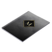 ブラッエレガントシュ黒モノグラムシンプル金ゴールド ノートブック (左側)