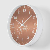 ブラッガーリーシュ銅金属ホワイトモノグラム名 壁時計 (傾斜)