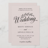 ブラッキングダスティバラバックヤードボタニックリーフ結婚ズ 招待状 (正面/裏面)