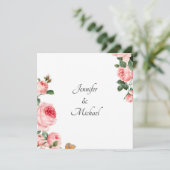 ブラッキングピンクローズ婚約パーティ招待状 (スタンド正面)