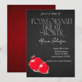 ブラッキングポメグラナートブランチブライダルシャワー 招待状 (正面/裏面)