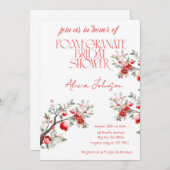 ブラッキングポメグラナートブランチブライダルシャワー 招待状 (正面/裏面)