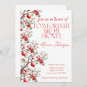ブラッキングポメグラナートブランチブライダルシャワー 招待状 (正面/裏面)