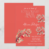 ブラッキングポメグラナートブランチブライダルシャワー 招待状 (正面/裏面)