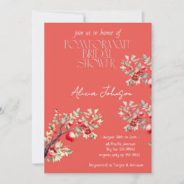 ブラッキングポメグラナートブランチブライダルシャワー 招待状