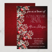 ブラッキングポメグラナートブランチブライダルシャワー 招待状 (正面/裏面)