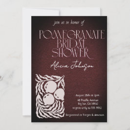 ブラッキングポメグラナートブランチブライダルシャワー 招待状