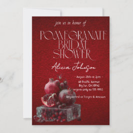 ブラッキングポメグラナートブランチブライダルシャワー 招待状