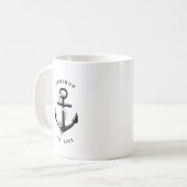 ブラックいかり航海のパーソナライズMAG コーヒーマグカップ (正面左)
