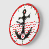 ブラックいかり、ST.STEPHEN CROSS、RED WHITE NAU ラージ壁時計 (傾斜)