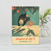 ブラックいけなキャットクリスマスフラットホリデーカード シーズンカード (スタンド正面)