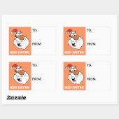 ブラックいけなサンタクロースラベルシール 長方形シール (シート)