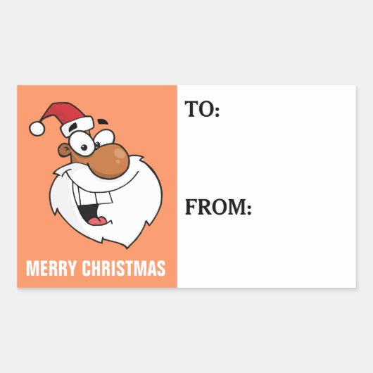 ブラックいけなサンタクロースラベルシール 長方形シール (正面)