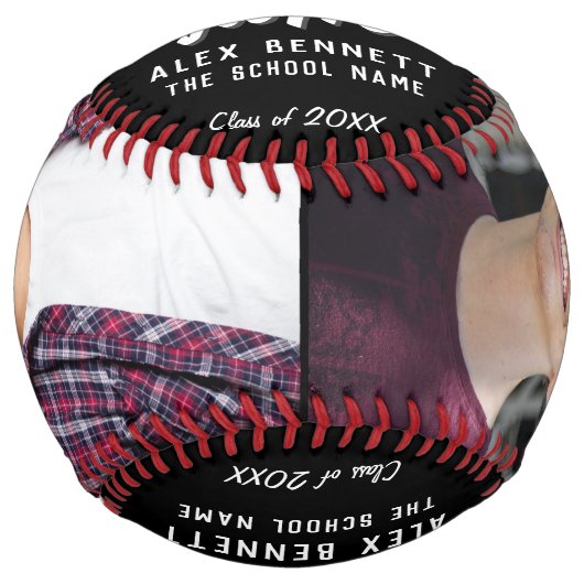 ブラックおめでとう卒業キャップ2写真 ソフトボール (正面)