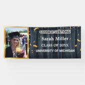 ブラックおめでとう卒業式2025名前&写真 横断幕 (横)