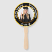 ブラックおめでとう2025年のグラッドフォトクラス ハンドファン (正面)