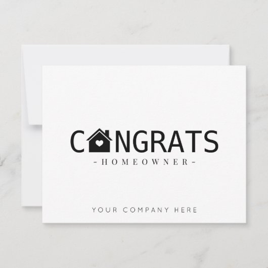 ブラックおめでとう 新しい家のオーナー 不動産 カード (正面)