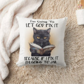 ブラックおもしろいキャットことわざ クッション (ブランケット)