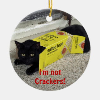 ブラックおもしろいキャットホリデイオーナメント セラミックオーナメント
