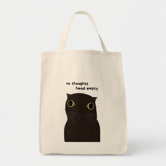 ブラックおもしろいキャットミーム トートバッグ (正面)