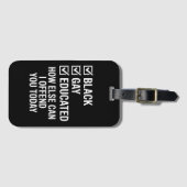 ブラックおもしろいゲイプライドサポートLGBTQの権利 ラゲッジタグ (正面横)