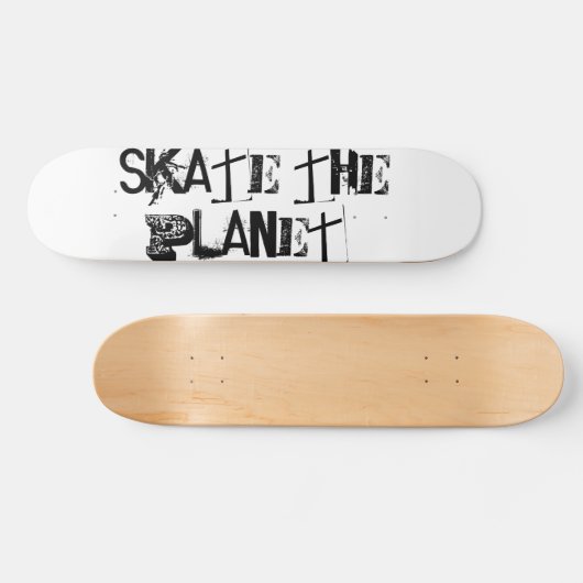 ブラックおもしろいタイポグラフィスケートザプラネット スケートボード (横)