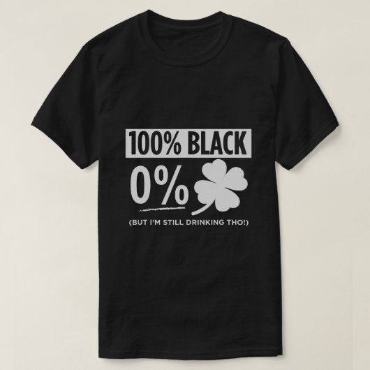 ブラックおもしろいピープルSt patricks dayアイリッシュシャームロック Tシャツ (デザイン正面)