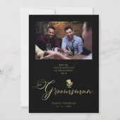 ブラックおもしろいフォト提結婚案のGroomsman (正面)