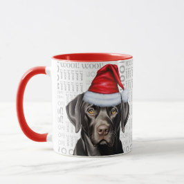 ブラックおもしろいラブラドールレトリエバークリスマスドッグ マグカップ
