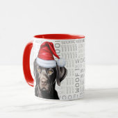 ブラックおもしろいラブラドールレトリエバークリスマスドッグ マグカップ (正面左)