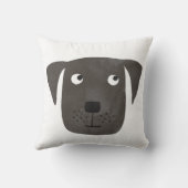 ブラックおもしろいラブラドールレトリエバードッグ名前をカスタムする クッション (裏面)