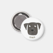 ブラックおもしろいラブラドールレトリエバードッグ名前をカスタムする マグネット (正面/裏面)