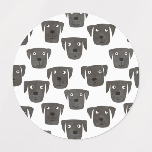 ブラックおもしろいラブラドールレトリエバードッグ ラベル (デザイン1)