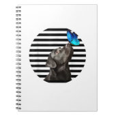 ブラックおもしろいラブラドールレトリエバーラボ犬のオーナーペットA ノートブック (正面)