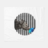 ブラックおもしろいラブラドールレトリエバーラボ犬のオーナーペットA フリースブランケット (正面(横))