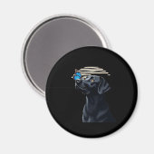 ブラックおもしろいラブラドールレトリエバーラボ犬のオーナーペットA マグネット (正面/裏面)