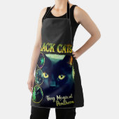 ブラックおもしろい猫好きフェイクBootleg 90sグラフィック エプロン (インサイチュ)