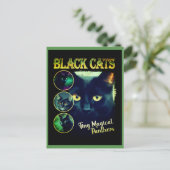 ブラックおもしろい猫好きフェイクBootleg 90sグラフィック ポストカード (スタンド正面)