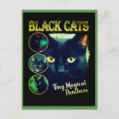 ブラックおもしろい猫好きフェイクBootleg 90sグラフィック ポストカード (正面)