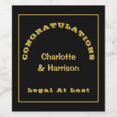 ブラックおもしろい金ゴールド結婚ズ ワインラベル (シングルラベル)