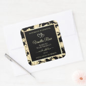 ブラックおよびイエローのフローラ製品の包装ラベル スクエアシール (封筒)